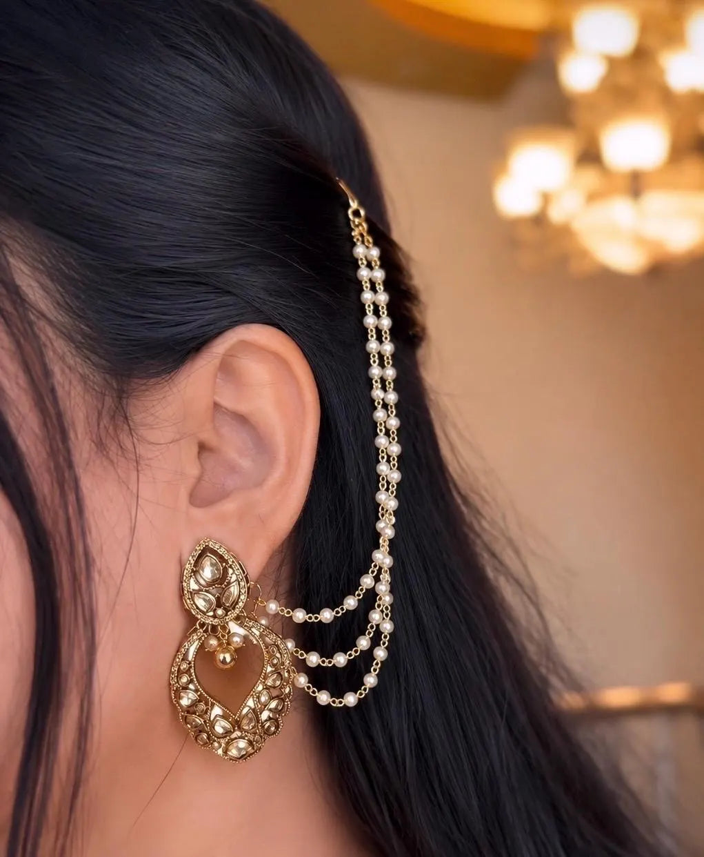 Aarohi Kundan Statement Earrings MJ122
