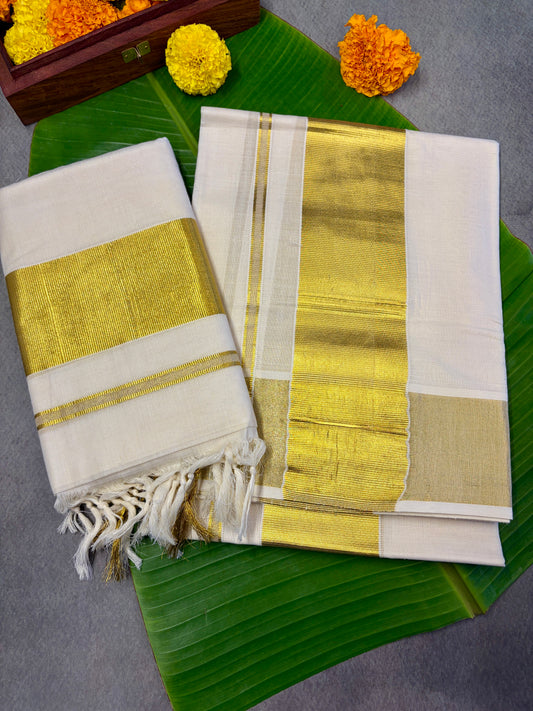 Premium Cotton Kasavu Setmundu MJ138