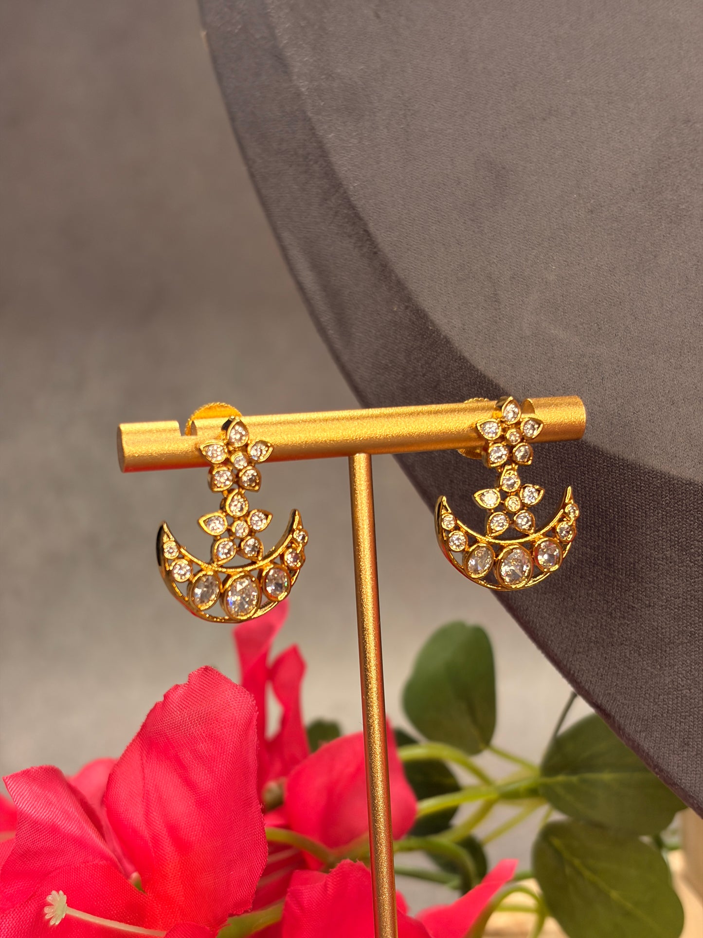 Half Moon Necklace Set with Dangler Earrings MJ130