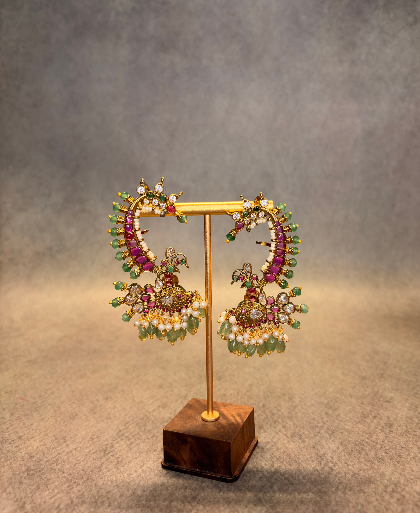 Jadau Kundan Peacock Ear Cuff Earrings MJ187