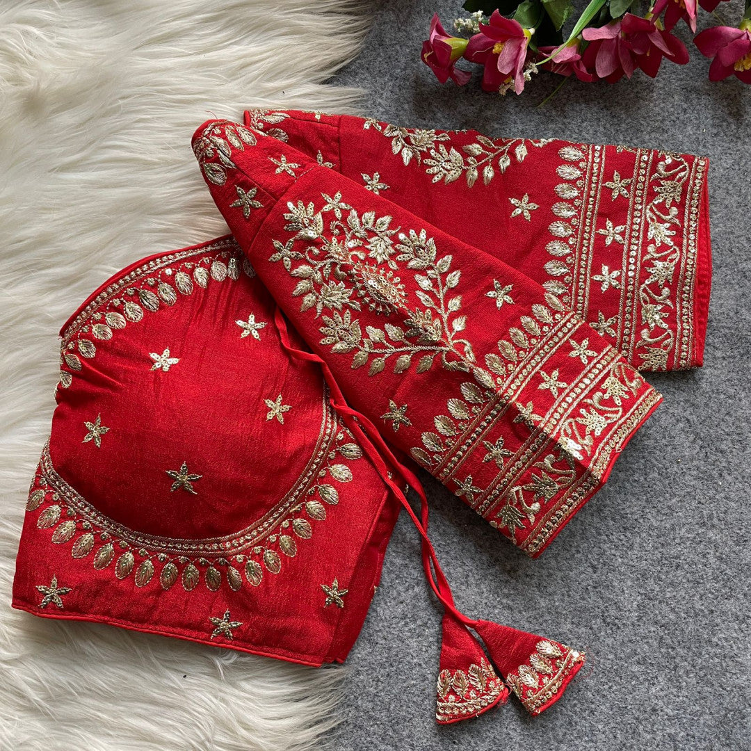 Pure Vichitra Silk Readymade Blouse MJ176