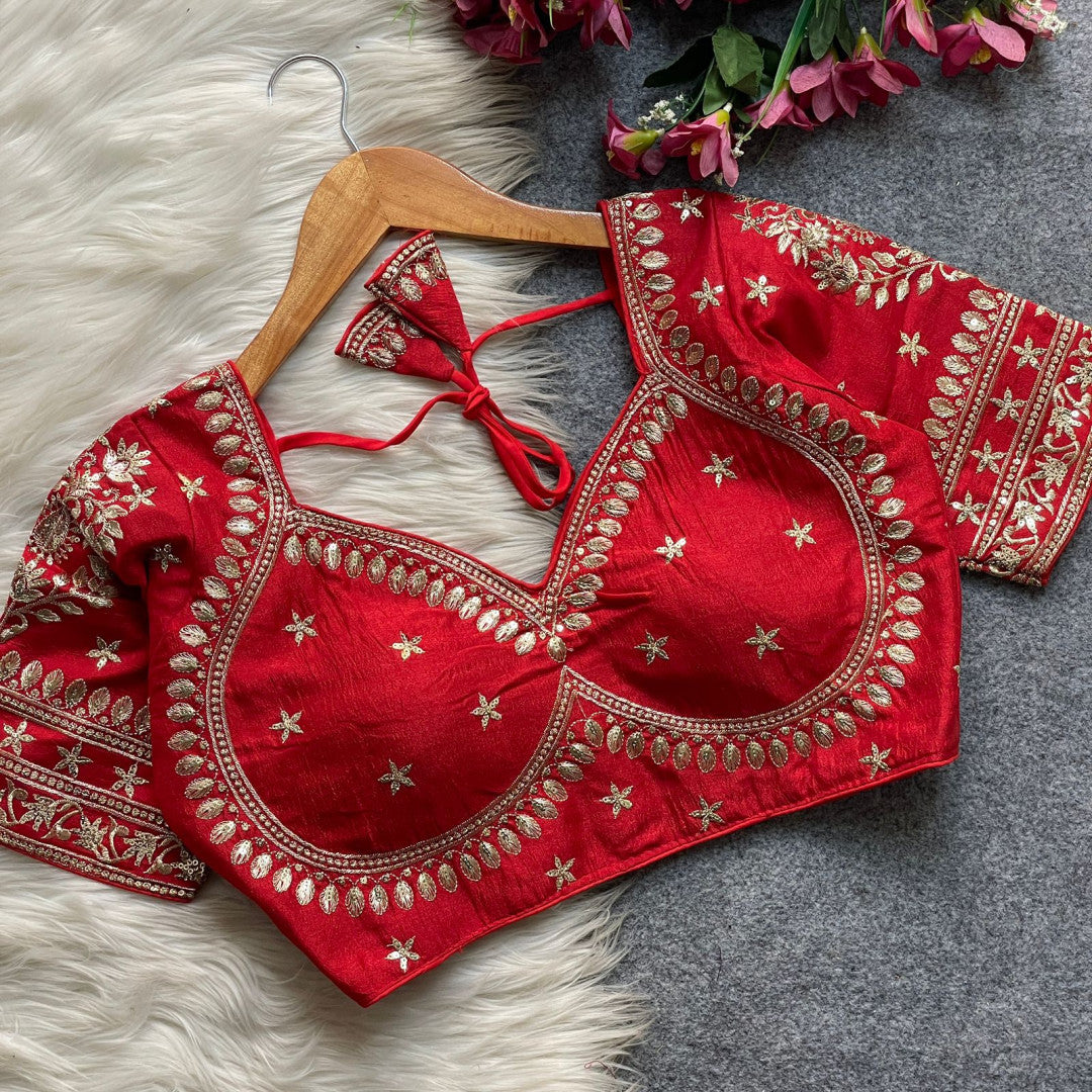 Pure Vichitra Silk Readymade Blouse MJ176