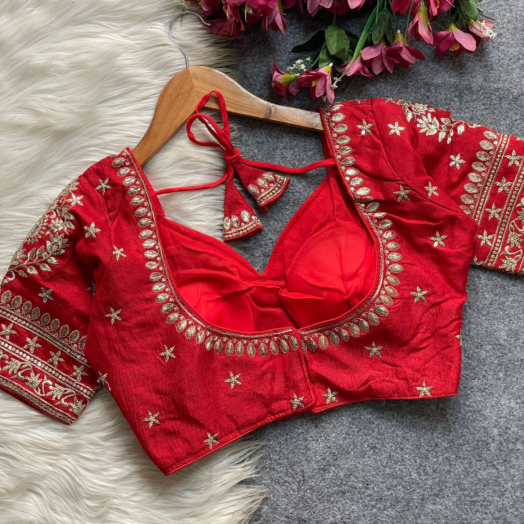 Pure Vichitra Silk Readymade Blouse MJ176