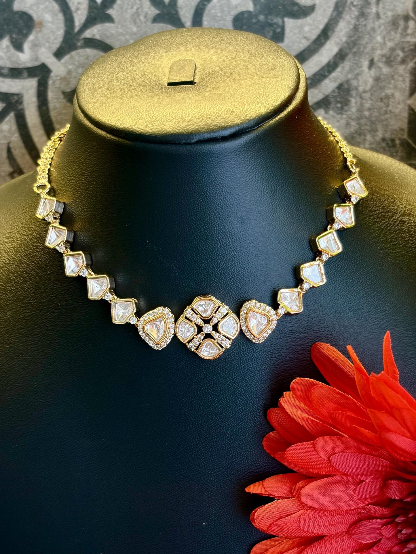 Aarna Designer Kundan Stone Necklace Set MJ125