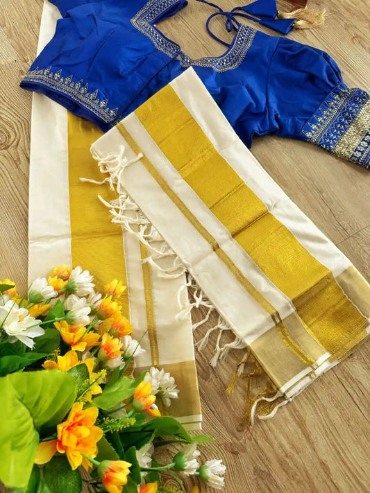 Premium Cotton Kasavu Setmundu MJ138