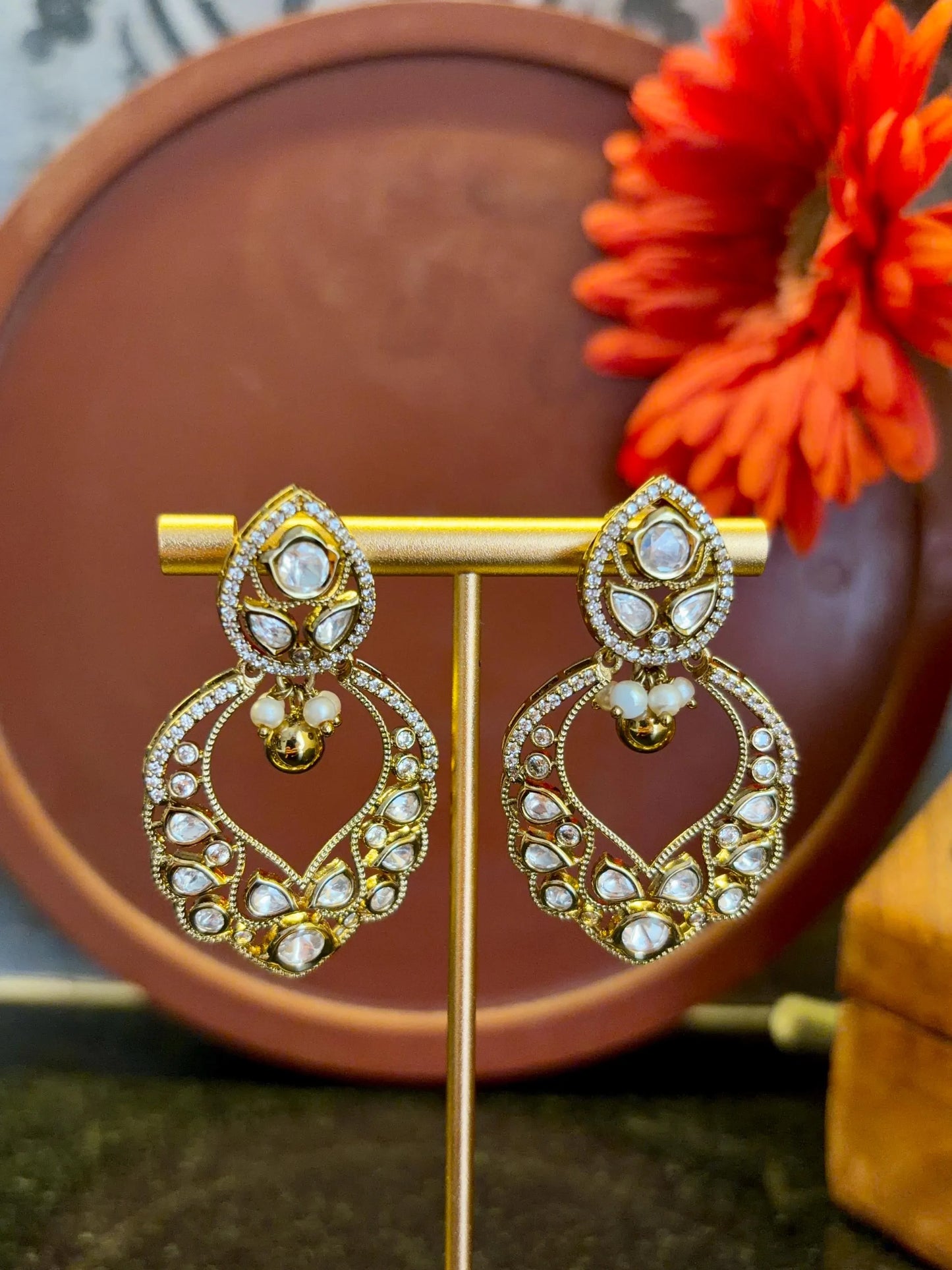 Aarohi Kundan Statement Earrings MJ122
