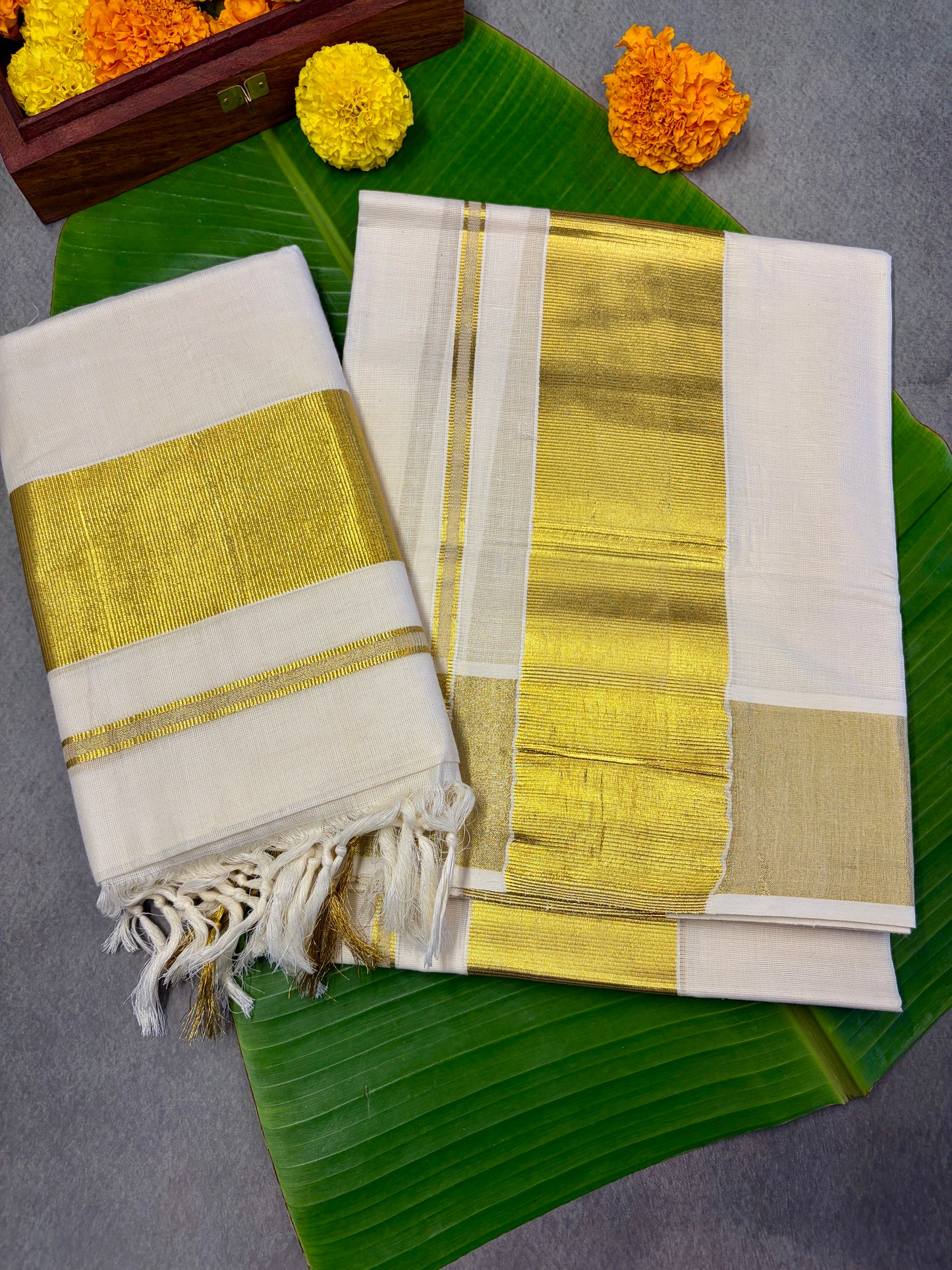 Premium Cotton Kasavu Setmundu MJ138