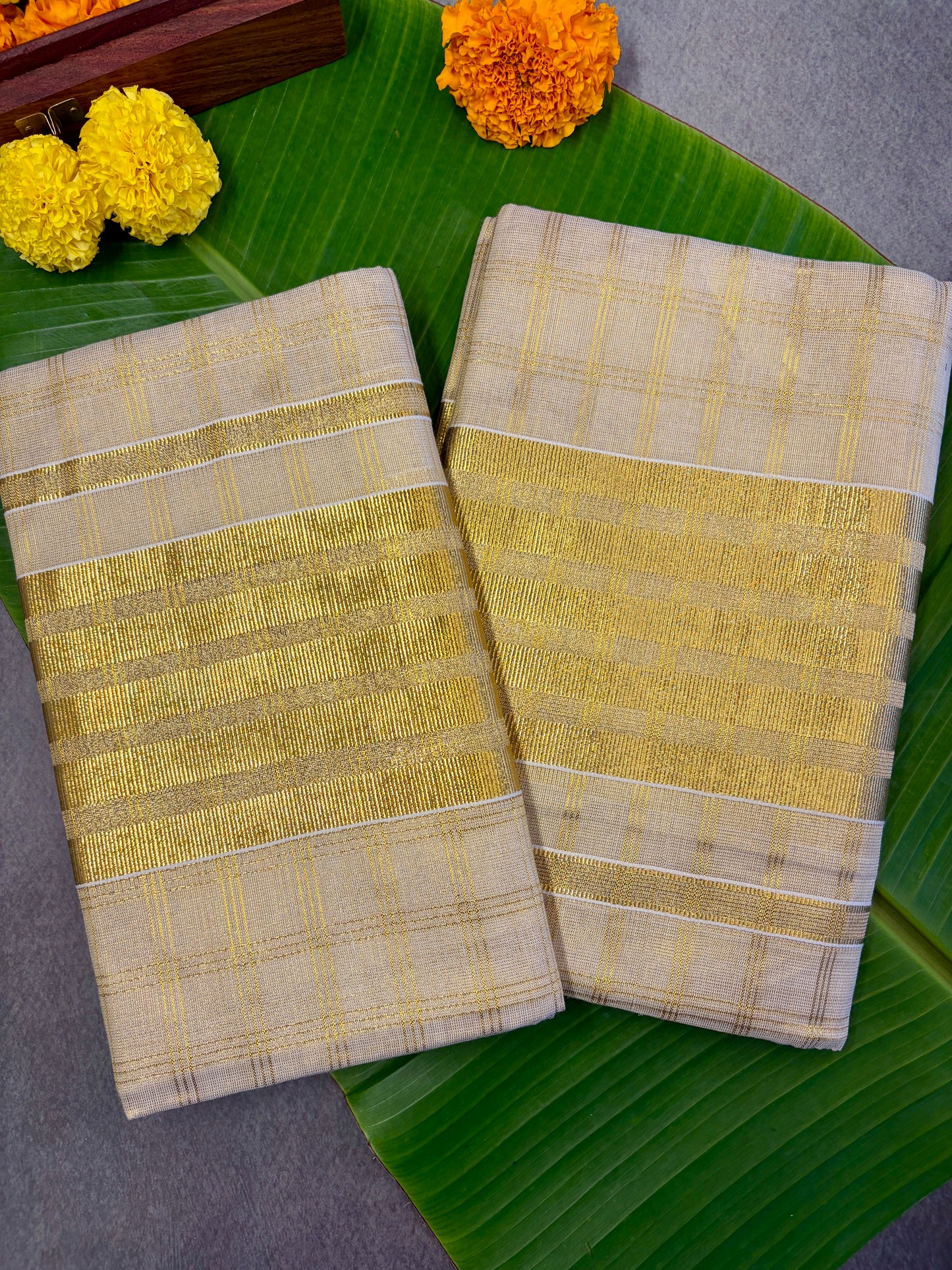 Balaramapuram Kasavu Block Tissue Setmundu MJ140