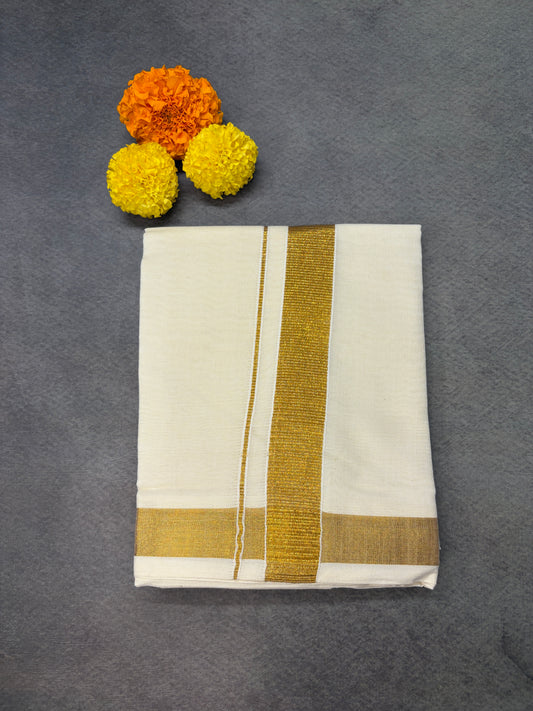 Boys Traditional Velcro Golden Kasavu Mundu MJ170