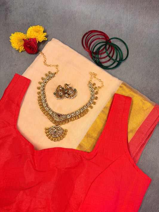 Melon Beige Mulmul Cotton Saree MJ154