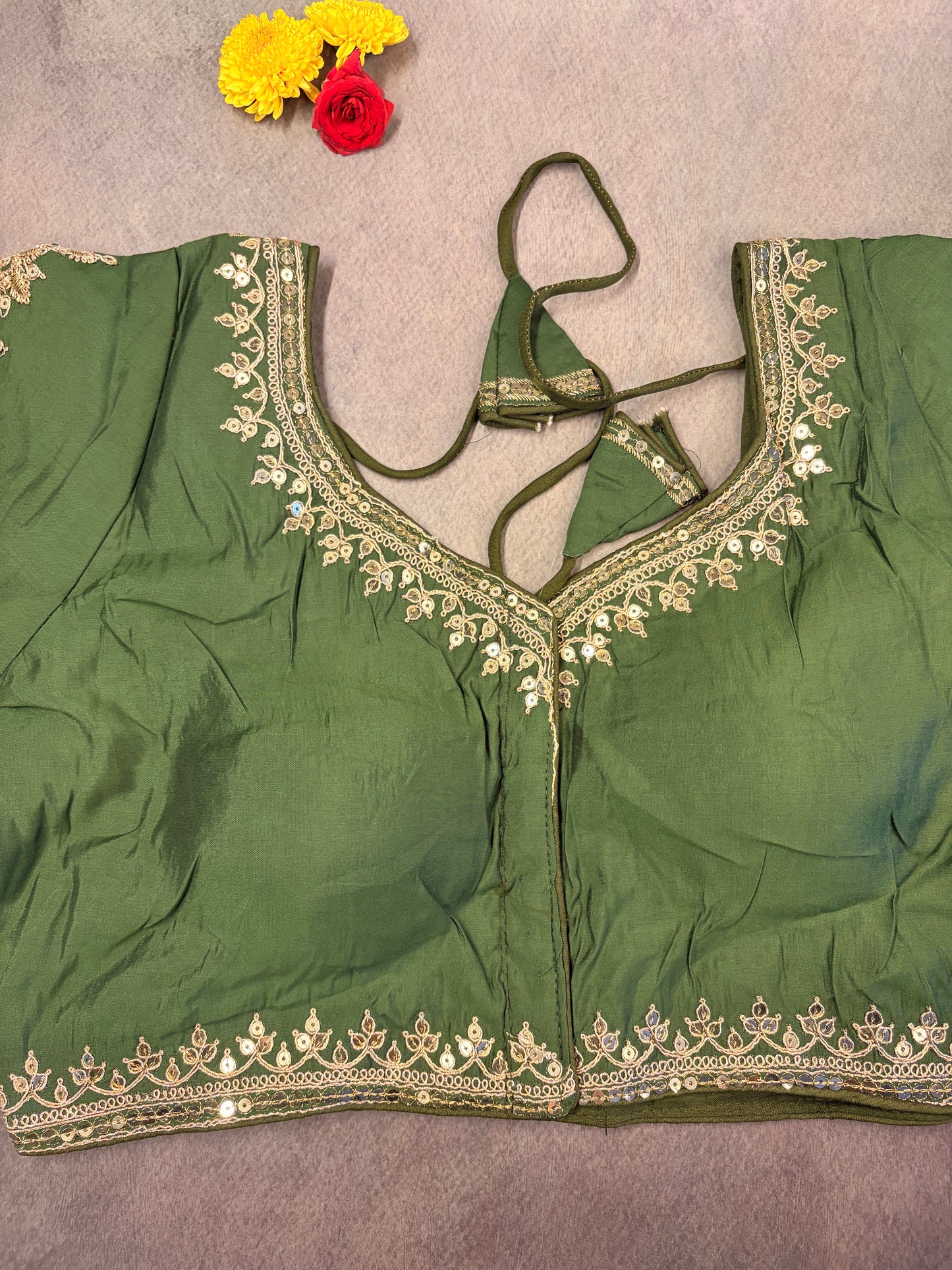 Roman Silk Embroidered Ready-to-Wear Blouse MJ178