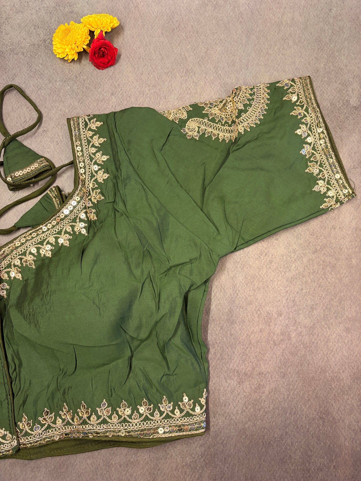 Roman Silk Embroidered Ready-to-Wear Blouse MJ178