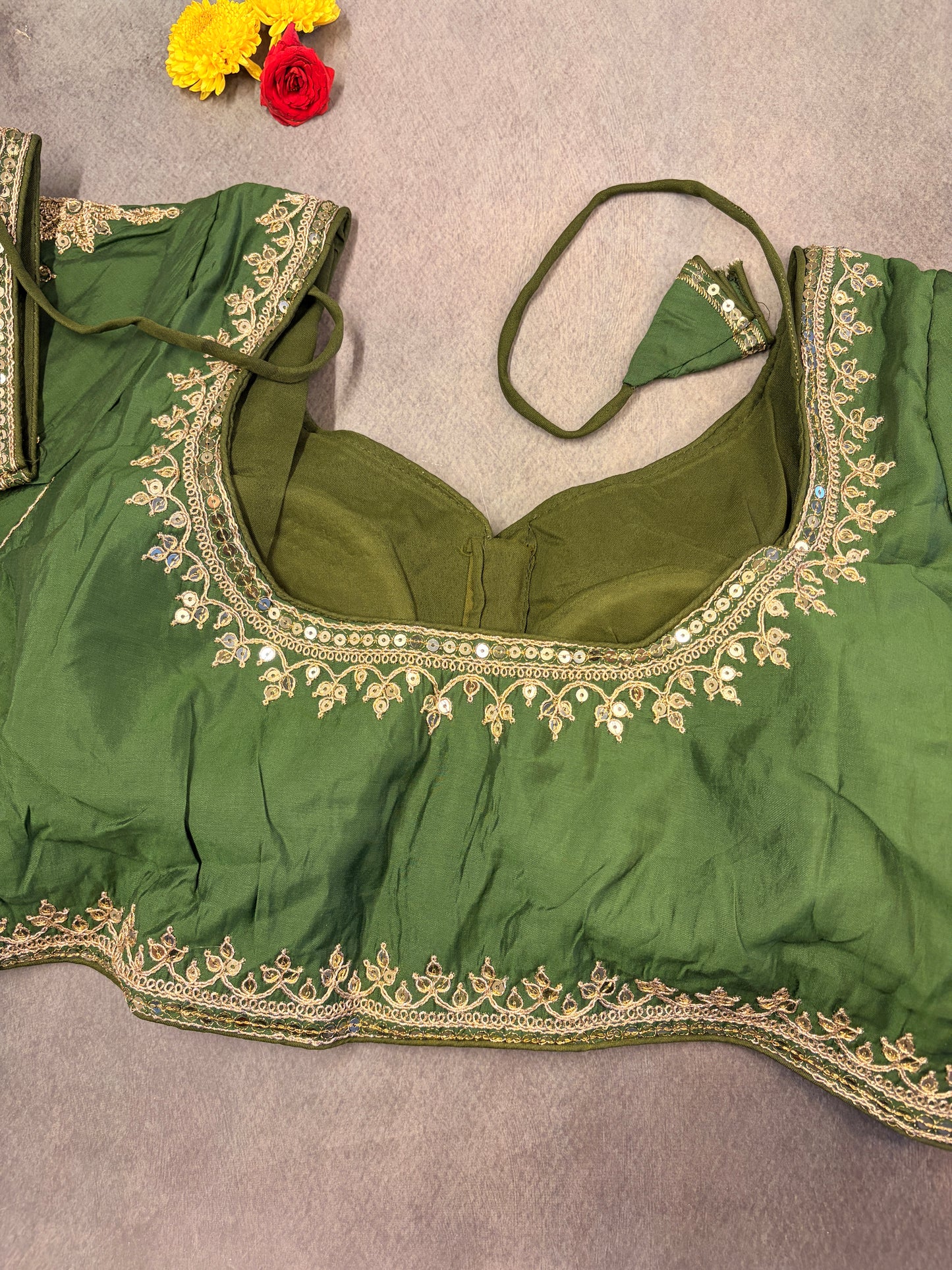 Roman Silk Embroidered Ready-to-Wear Blouse MJ178