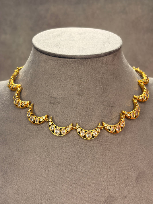 Half Moon Necklace Set with Dangler Earrings MJ130