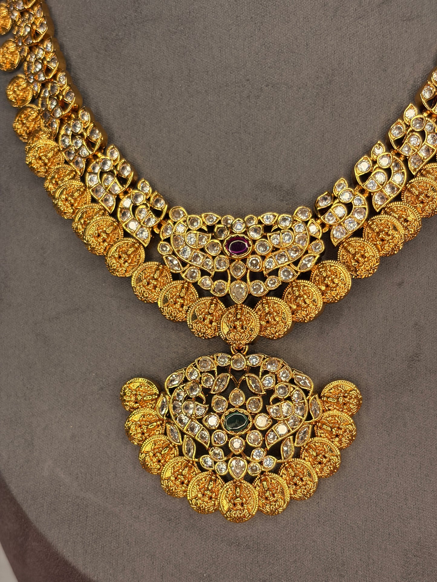 2-in-1 Detachable Pendant Coin Haram Set with Jhumka Earrings MJ185
