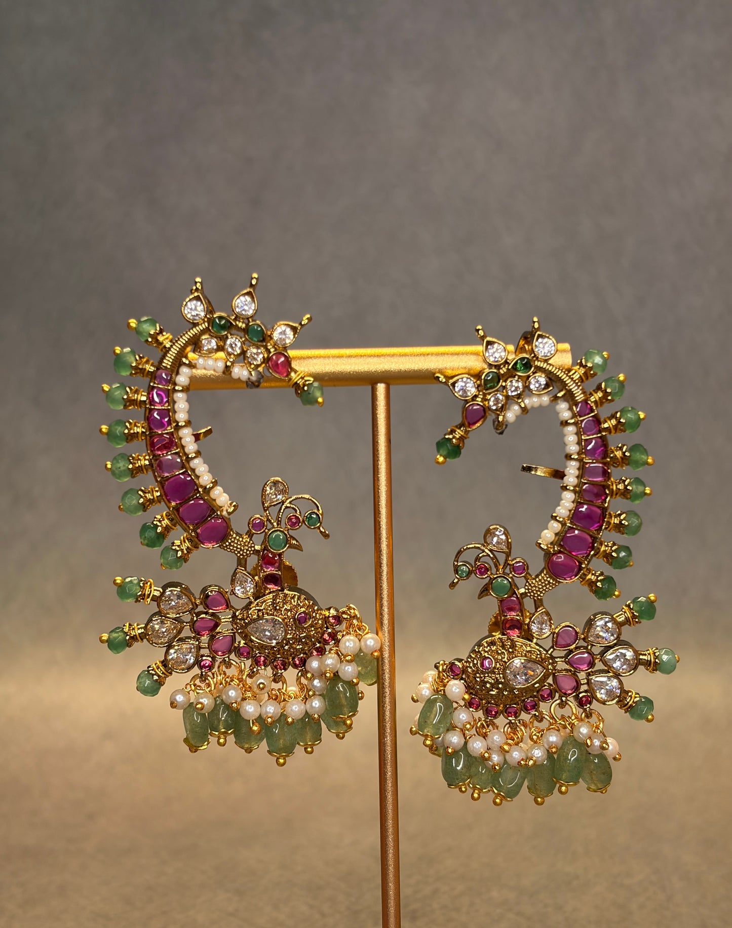 Jadau Kundan Peacock Ear Cuff Earrings MJ187