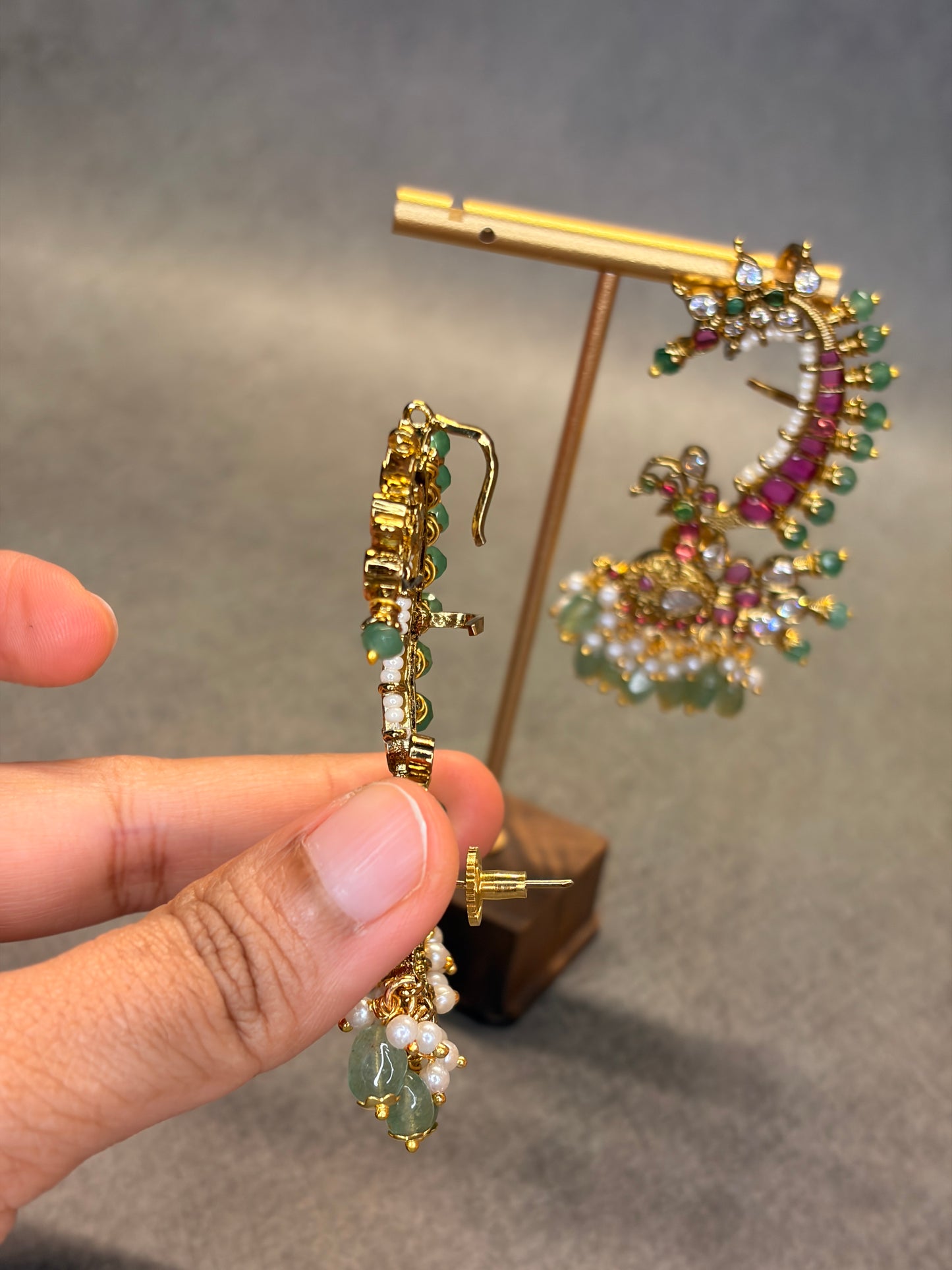 Jadau Kundan Peacock Ear Cuff Earrings MJ187