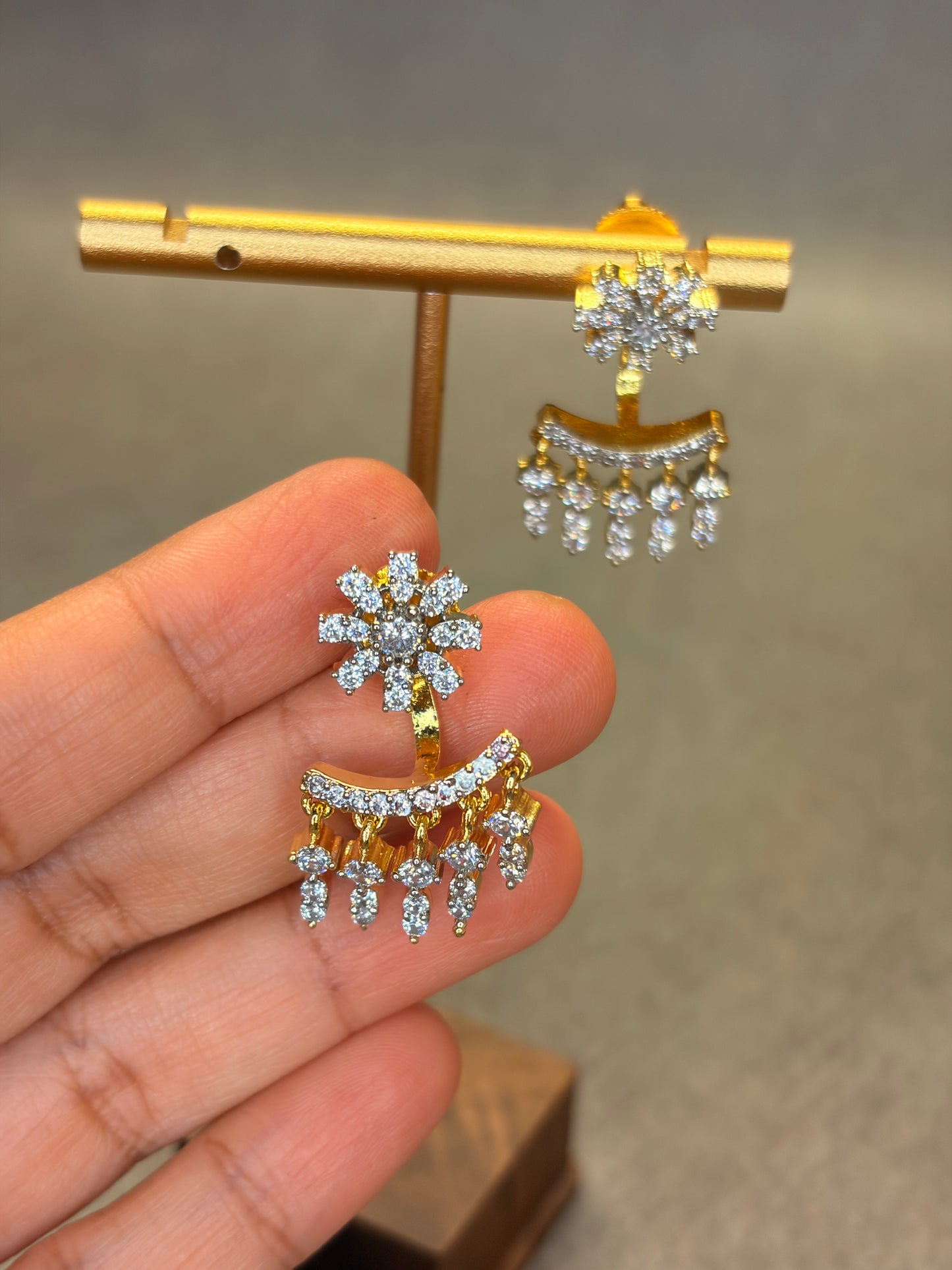 Detachable Dangler AD Stud Earrings MJ197