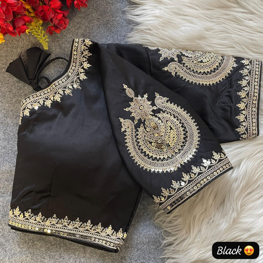 Roman Silk Embroidered Ready-to-Wear Blouse MJ178