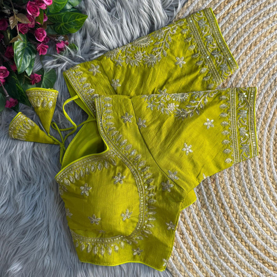 Pure Vichitra Silk Readymade Blouse MJ176