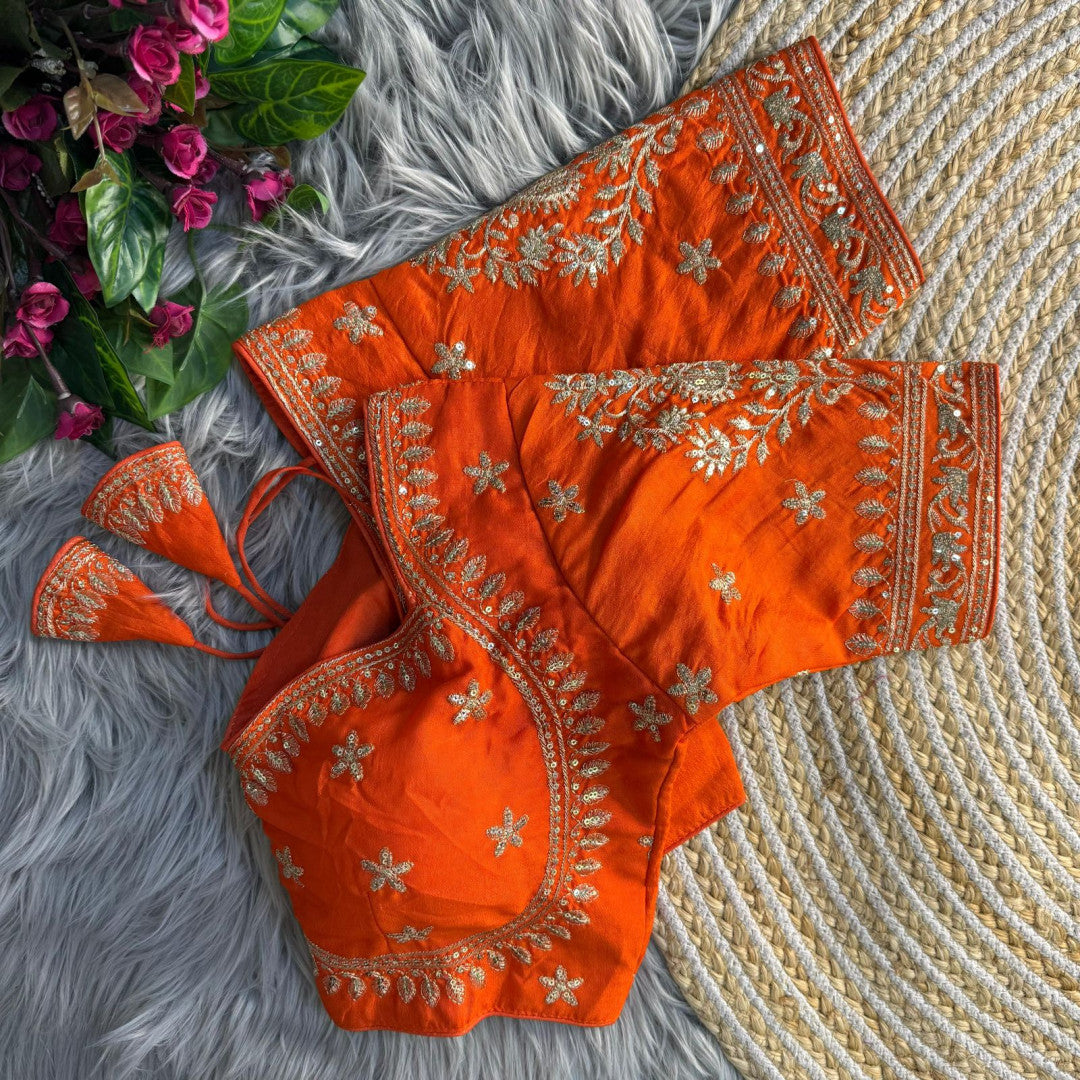 Pure Vichitra Silk Readymade Blouse MJ176