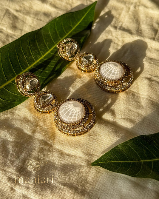 Moonstone Kundan Statement Earrings MJ105