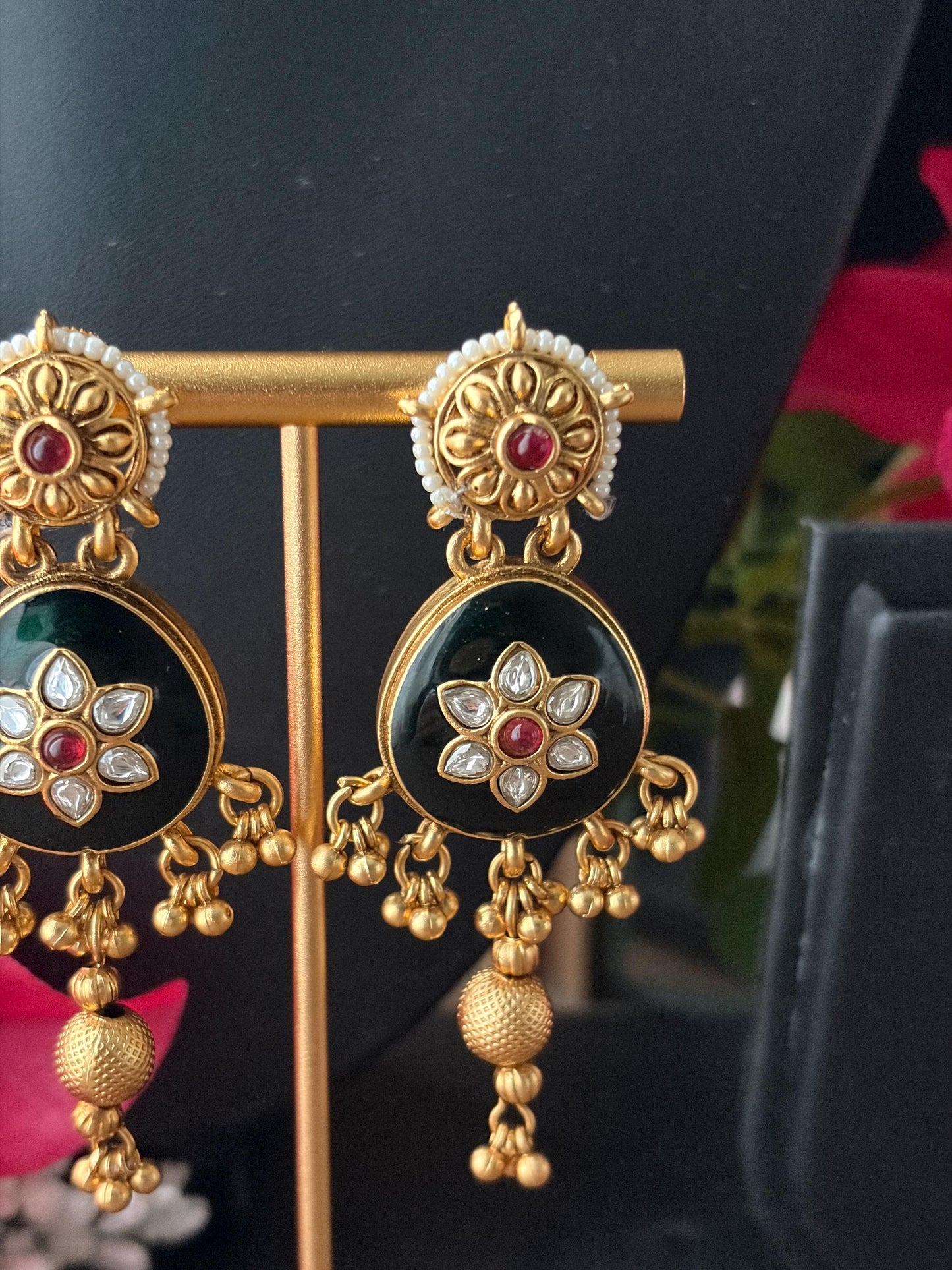 Kundan Floral Jadau Earrings MJ114