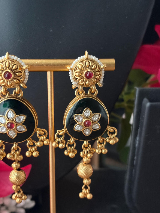 Kundan Floral Jadau Earrings MJ114