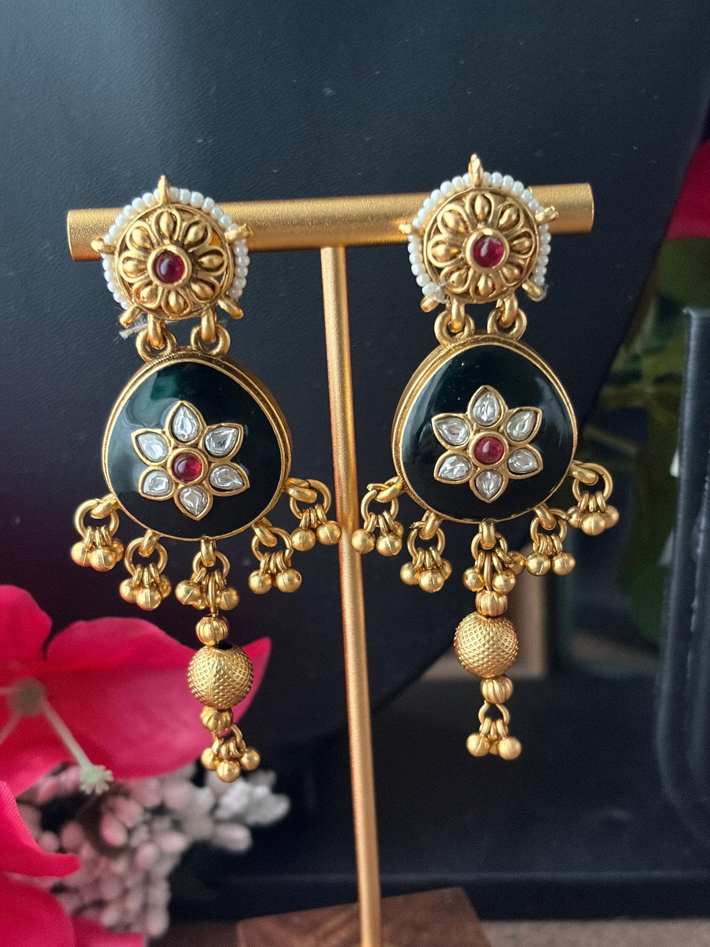 Kundan Floral Jadau Earrings MJ114