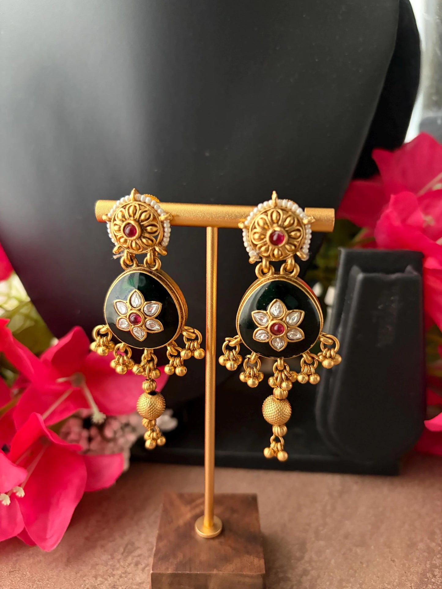 Kundan Floral Jadau Earrings MJ114