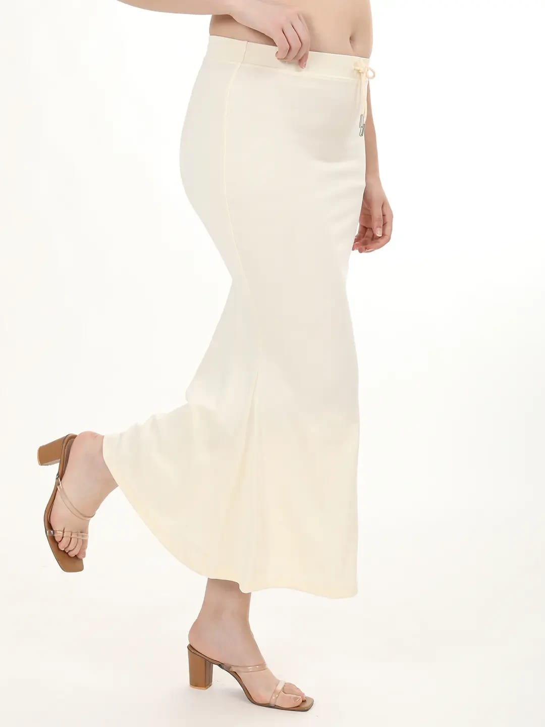 Off White Saree Shapewear Petticoat Mermaid Fit Stretch Inskirt MJ173