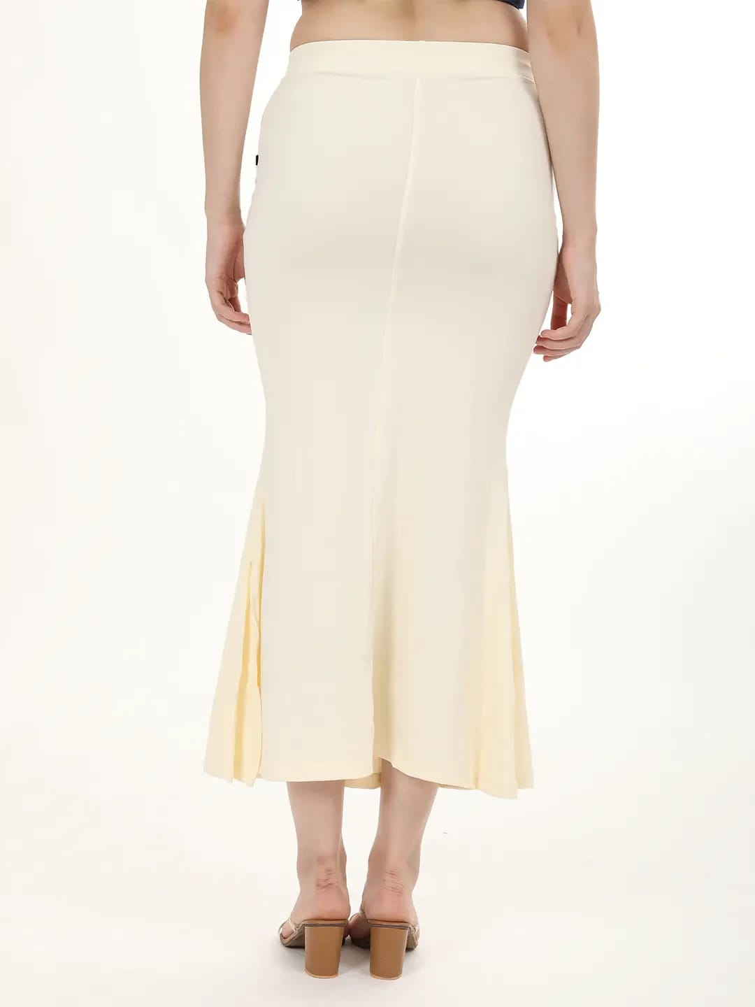 Off White Saree Shapewear Petticoat Mermaid Fit Stretch Inskirt MJ173