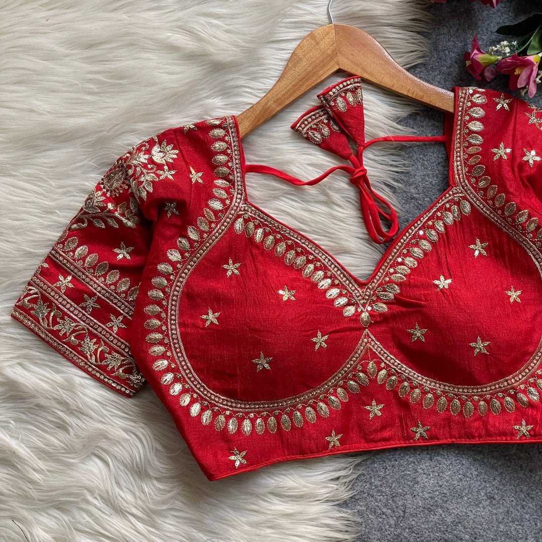 Pure Vichitra Silk Readymade Blouse MJ176